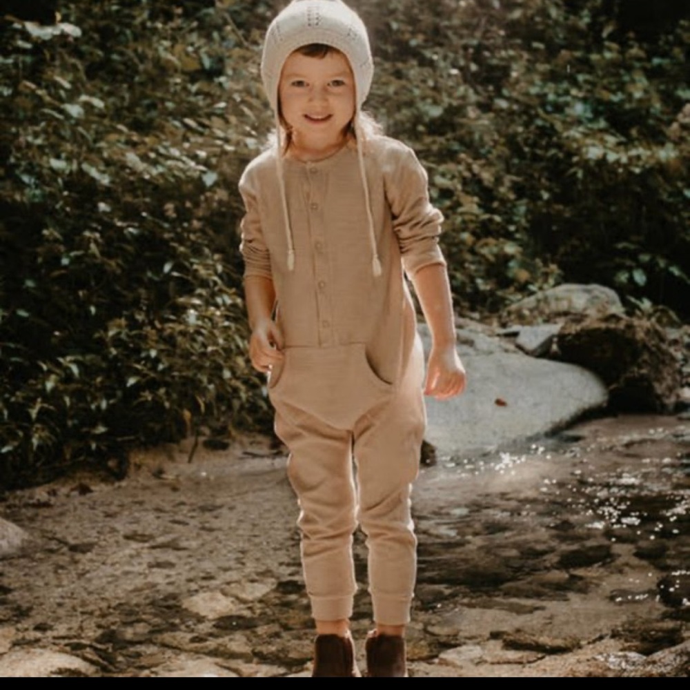 NWT, The Simple Folk, The Terry Long John- Walnut, size 6/7 year